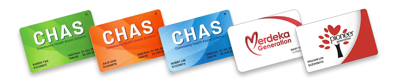 CHAS Blue, Orange and Green cards alongside Merdeka Generation and Pioneer Generation cards accepted at Maple Dental