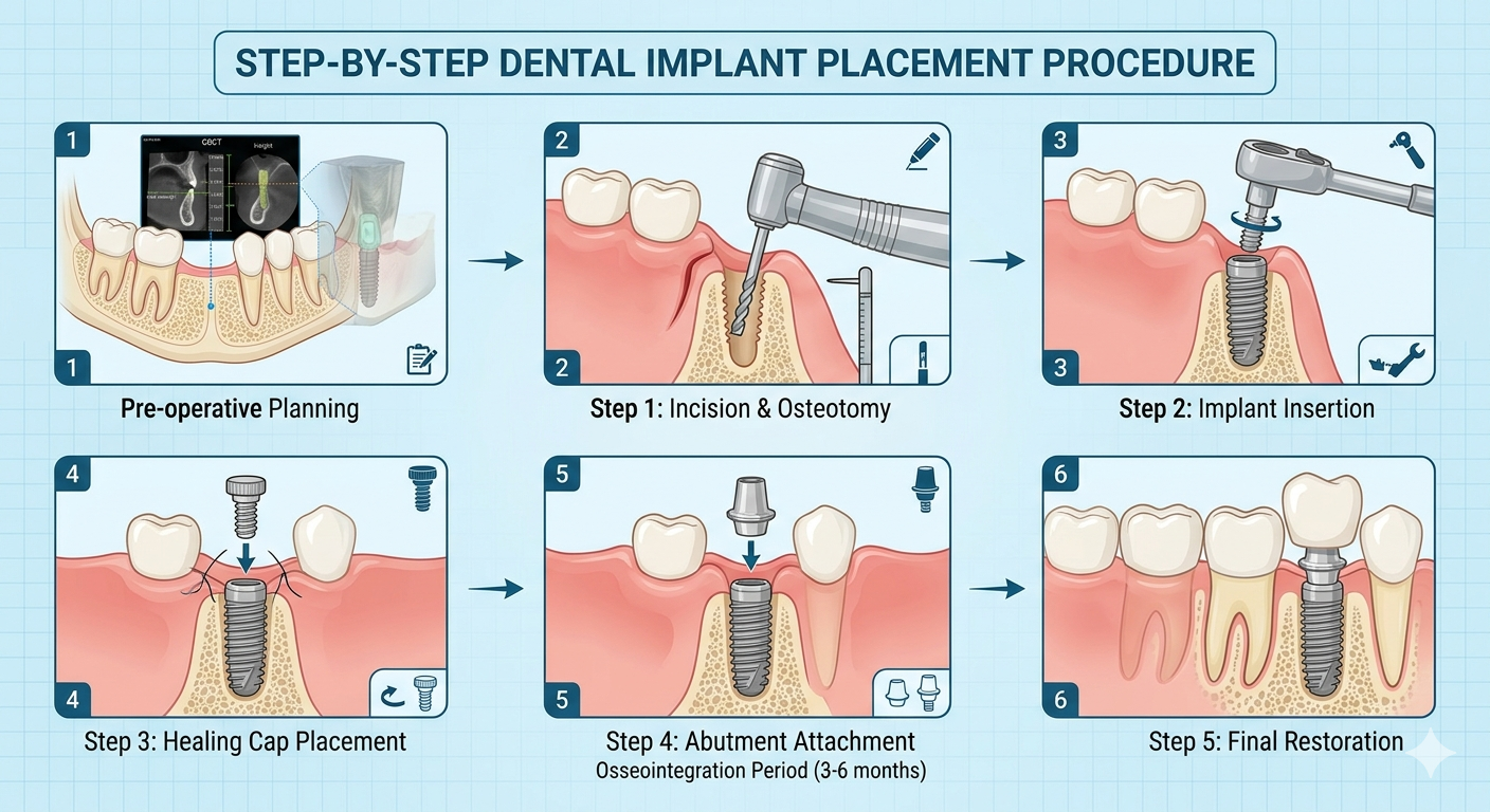 Step-by-step dental implant procedure at Maple Dental Kovan Singapore